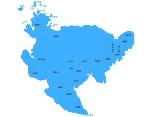 佐賀県　地図　ブルー　斑点　イラスト