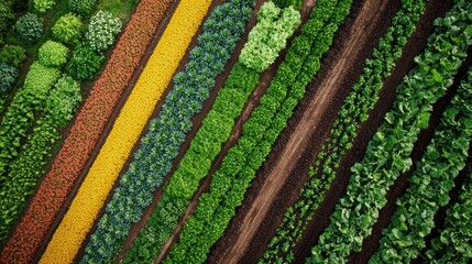 A farmer using sustainable farming practices, such as crop rotation and organic fertilizers.