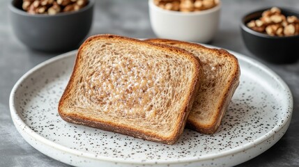 Toasted bread topped with creamy walnut spread