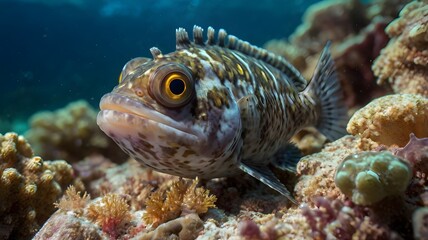 Fototapeta premium Colorful Ornamental Fish in a Coral Reef Environment