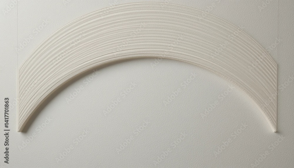 Poster creative white paper art installation featuring curved design elements in a minimalist studio settin