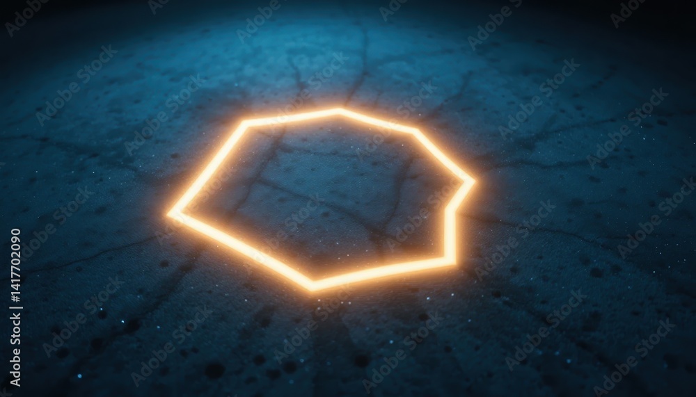 Poster illuminating geometric shapes digital realm graphic design abstract environment aerial view modern c