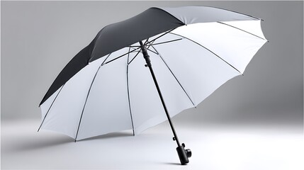 Stylish Black and White Umbrella with Modern Design for Rain Protection and Sunshade Use