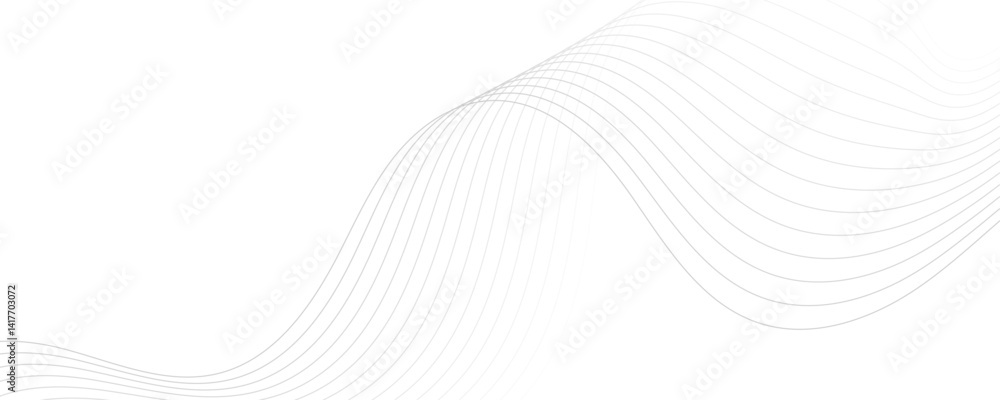 Poster abstract white and gray background. abstract linear flowing particles future technology concept abst
