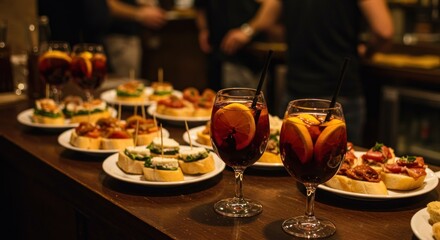 Naklejka premium Sangria and Tapas Illustration