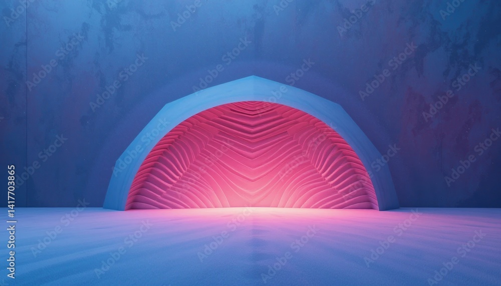Poster illuminated geometric formation abstract space digital art modern environment low angle view concept