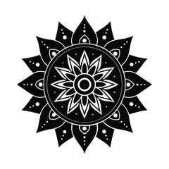 deco mandala cosmic vector art silhouette