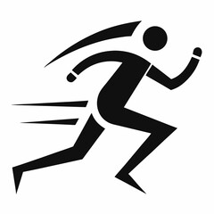 fast running man icon isolated on white background. People symbol . run Vector illustration