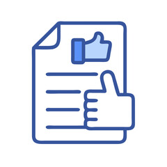 Feedback Form with Thumbs Up Symbol Icon Design