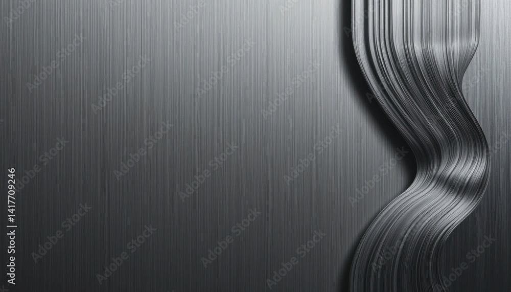 Poster fluid dynamics in metal design industrial setting abstract art modern environment close-up perspecti