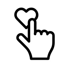 Obraz premium Finger Tapping on Heart Symbol Icon Design
