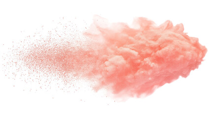 Peachy blush powder smear with gradient effect and soft edges, isolated PNG 