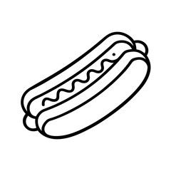 hotdog outline icon on white background