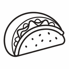taco outline icon on white background