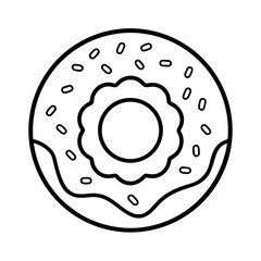 donut outline icon on white background
