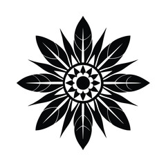 Fototapeta premium deco mandala feather vector art silhouette