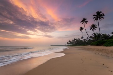 Marvellous Sunrise Beach. Tranquil Holiday Destination. Sea and Sky concept.
