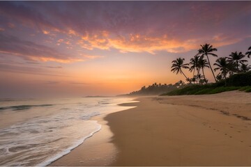 Marvellous Sunrise Beach. Tranquil Holiday Destination. Sea and Sky concept.