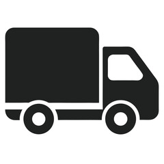 courier truck silhouette icon on white background