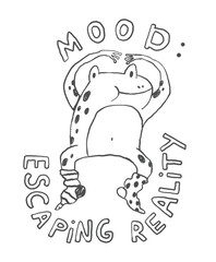 Funny doodle frog print, outline hand drawn toad with quote