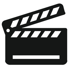 film director board silhouette icon on white background