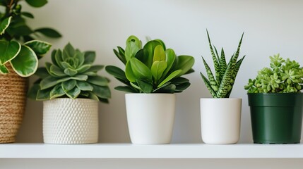 Fototapeta premium Elegant indoor plant display home office decorative arrangement modern environment aesthetic viewpoint