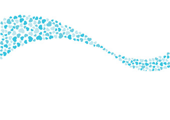 ハート柄の背景 水色系の3色 ハート