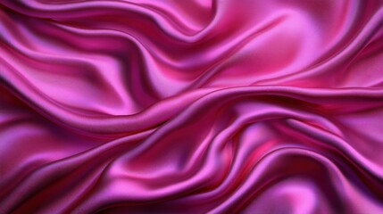 Obraz premium Rich pink silk cascades smoothly, revealing intricate folds and textures in soft light