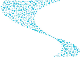 ハート柄の背景 水色系の3色 ハート