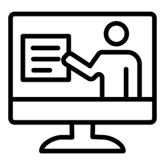 Online Courses Vector Line icon Design