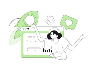 Flat vector illustration of business people operating work scene
