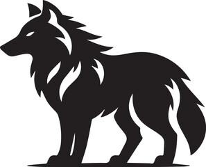 Wolf silhouette isolated