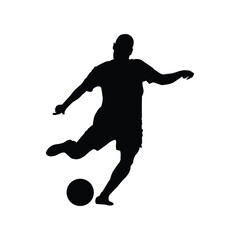A dynamic vector silhouette captures a soccer football player