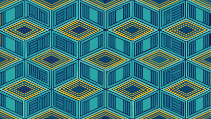 Vector seamless pattern with bold striped circles