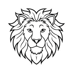 Lion Face Outline Illustration Showcasing Majestic and Bold Details