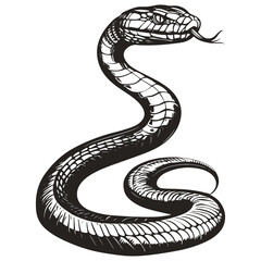 Snake, reptile, vector, background, black and white style, serpent, viper