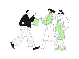 Flat vector illustration of business people operating work scene
