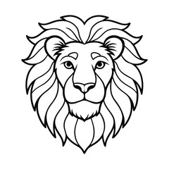 Lion Face Outline Illustration Showcasing Majestic and Bold Details