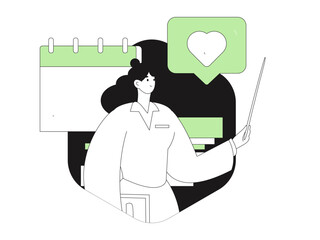 Flat vector illustration of business people operating work scene
