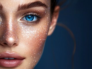 Nanotech in global skincare illustrated with glowing skin tones and particles