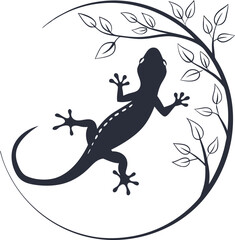 silhouette of a lizard