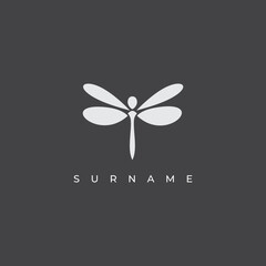 abstract simple minimalist dragonfly logo design inspiration