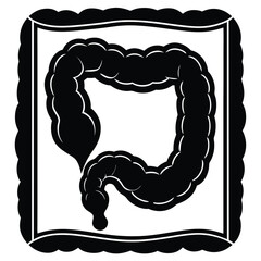 inner part of human body silhouette design on white background 