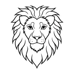 Lion Face Outline Illustration Showcasing Majestic and Bold Details