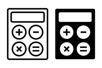Vector illustration of Calculator icon set isolated on transparent background