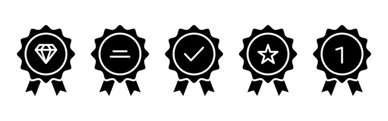 Vector illustration of Badge icon set isolated on transparent background