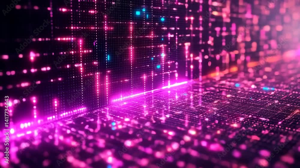 Aufkleber exploring synthetic information and secure data vault technology in a vibrant digital landscape