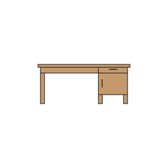 wooden table from the side. icon. vector illustration
