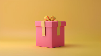 Gift box with simple background, 3d rendering