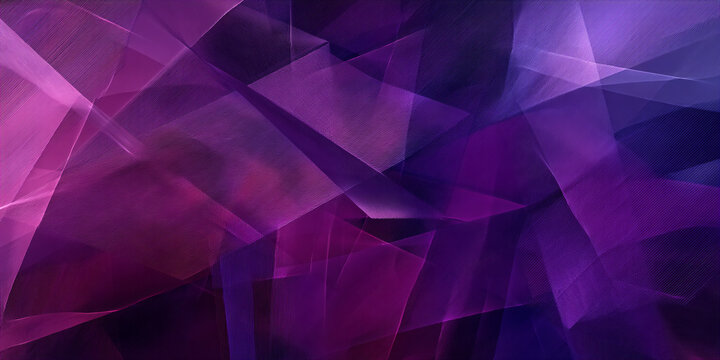 Abstract image featuring overlapping purple and dark-purple geometric shapes creating a textured, dynamic design, showcasing depth and movement, ideal for modern or tech concepts